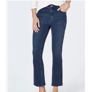 J Jill Denim Kick Flare Ankle Raw Hem Jeans